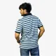 Men's Sky Blue Striped Polo Shirt | Classic Cotton Casual Wear